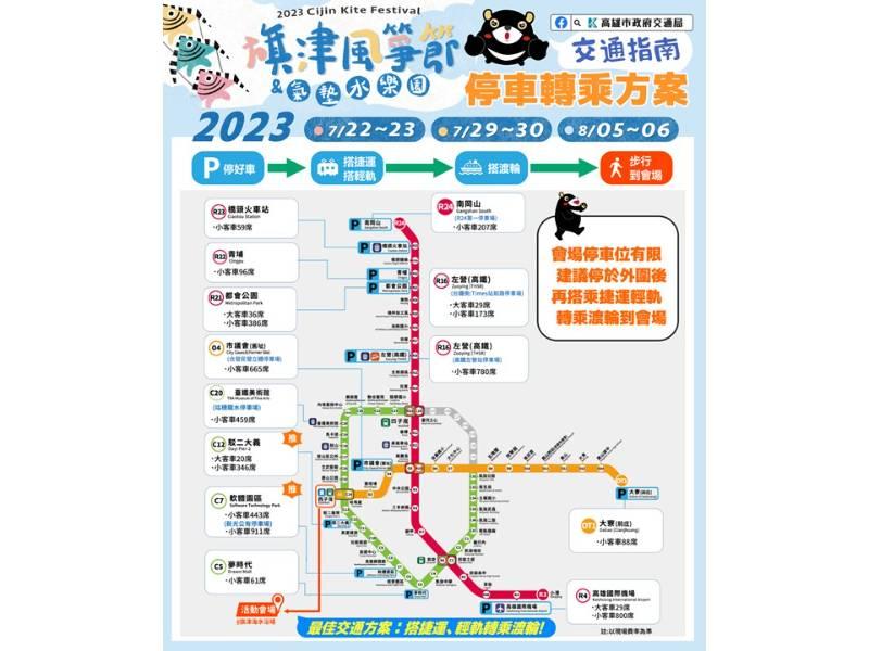 高市交通局籲「2023旗津風箏節暨氣墊水樂園活動」搭乘大眾運輸最便利