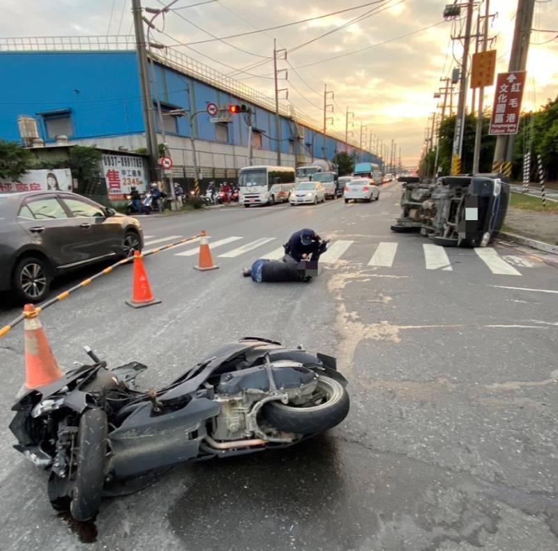 交叉口發生兩車碰撞事故  小港警方呼籲車主注意行車安全