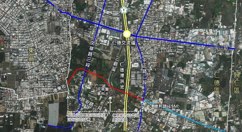 臺南市仁德區勝利路高架道路工程都市計畫變更獲內政部審議通過 