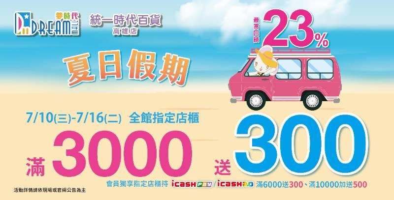 夢時代「夏日假期」 7/10-7/16同慶7-ELEVEN 7,000店祭出優惠