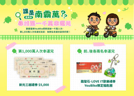 臺南市 YouBike2.0 9 月將破千萬人次 幸運兒可獲 5,000 元禮券