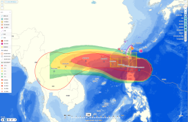 國海院GoOcean平台顯示颱風「樺加沙」路徑   籲海域遊憩風險不可輕忽