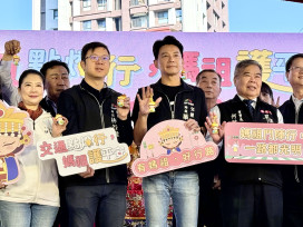 媽祖行動光明燈「亮」相！中市交通局攜手樂成宮守護行人夜間安全