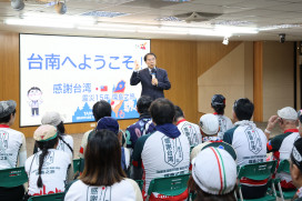 跨越 311 震災 15 周年！台南市長黃偉哲親迎日籍單車團，美食接風深化台日情誼