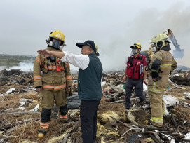 臺南學甲掩埋場火警 空品暫無大礙