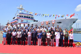 國艦國造成果亮眼！台船交付澎湖艦　基隆艦同步命名下水