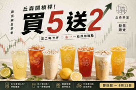 全台首創！丘森茶室祭出股民瘋狂茶會　「憑持股畫面」門市買5送2、外送買5送1