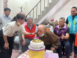 屏東榮服處百歲榮民林文波紀壽 與各界歡欣慶生