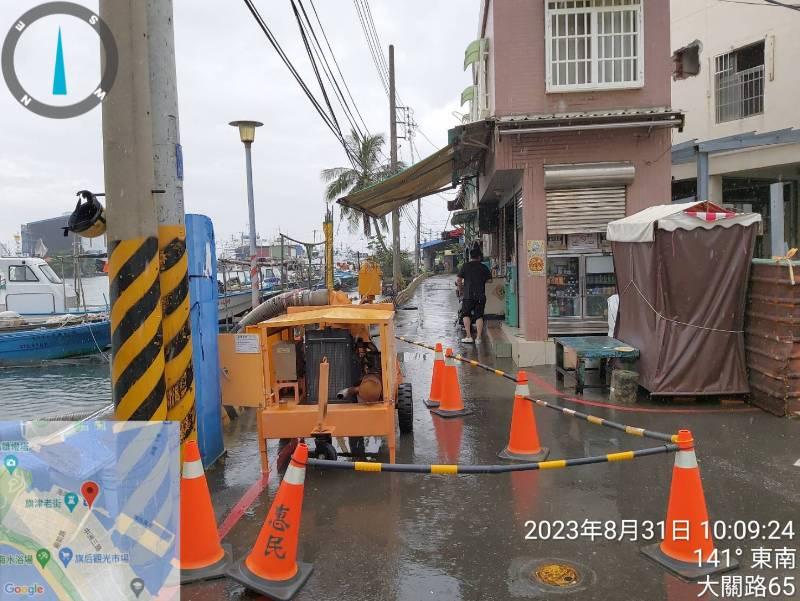 蘇拉颱風及天文大潮影響  致沿海低窪地區積淹水