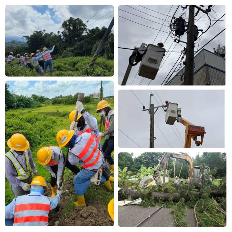 小犬颱威力強 停電曾逾2.5萬戶 台電新營區處：力拼今夜22時完成復電