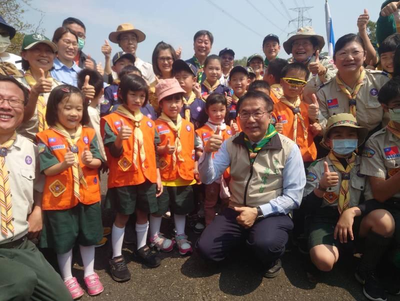 為「全國大露營」暖身！臺南市31校團約800人齊聚烏山頭水庫 進行大露營暨歡慶三五童軍節活動