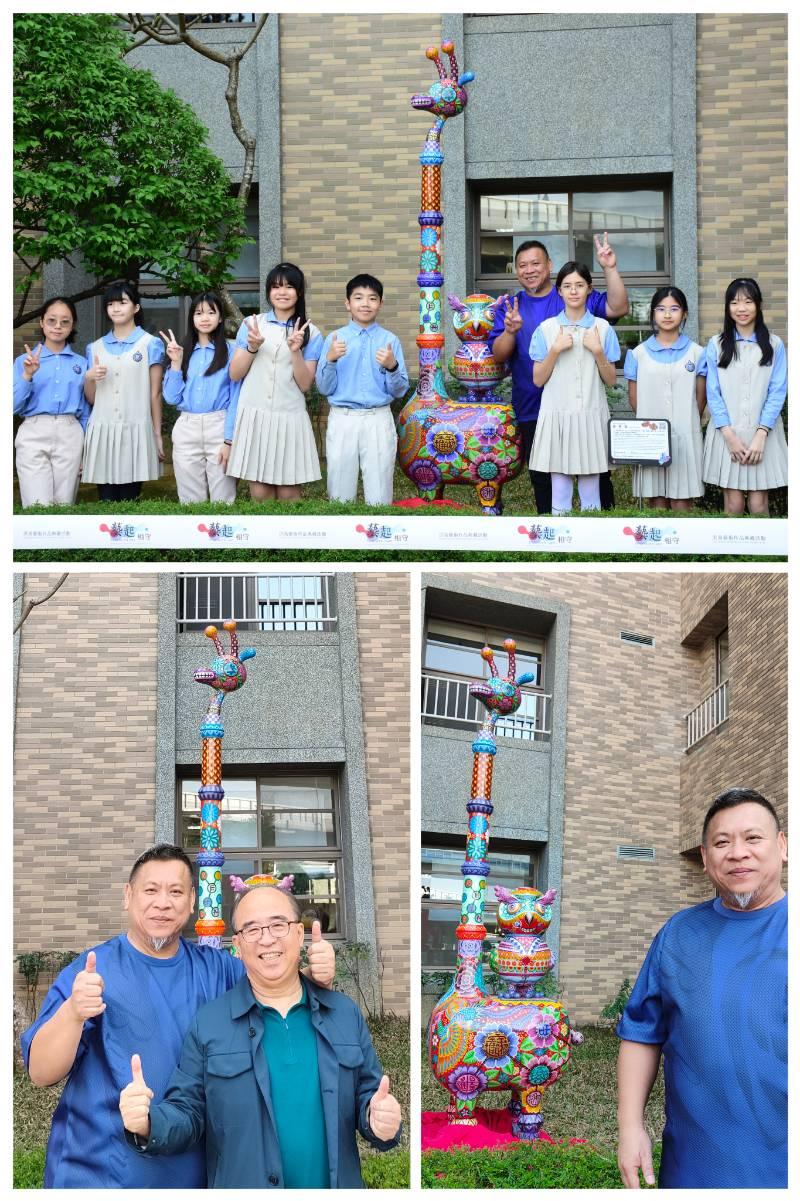 知名藝術家洪易典藏作品《長景祿》  進駐華盛頓小學美學校園喻意佳  