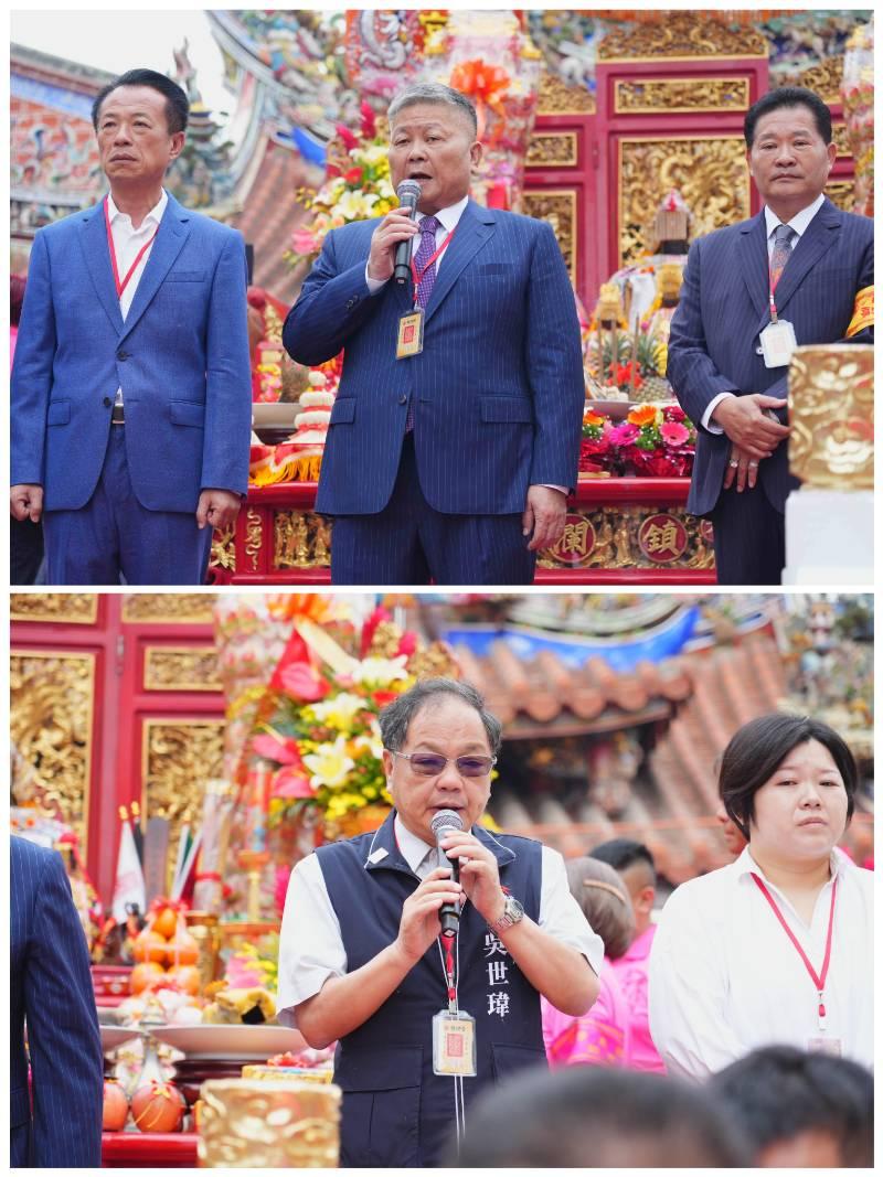 大甲媽祝壽大典上萬人齊聚新港奉天宮 民政局長吳世瑋祈願國泰民安