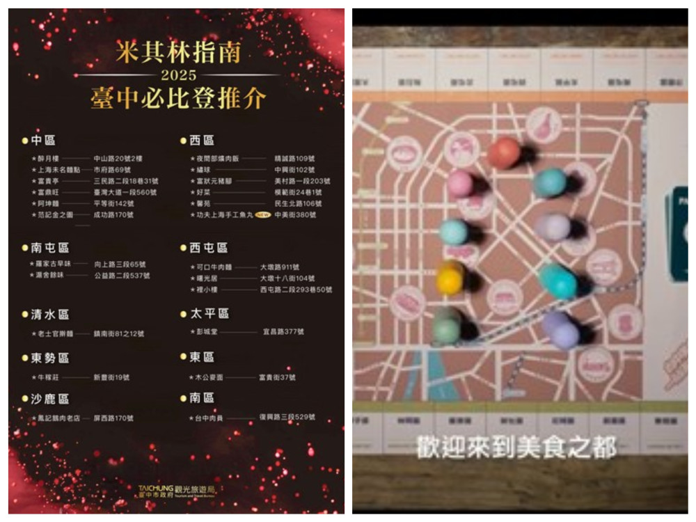 台中23家餐廳榮獲必比登推介 觀旅局邀請遊客一站滿足世界美味