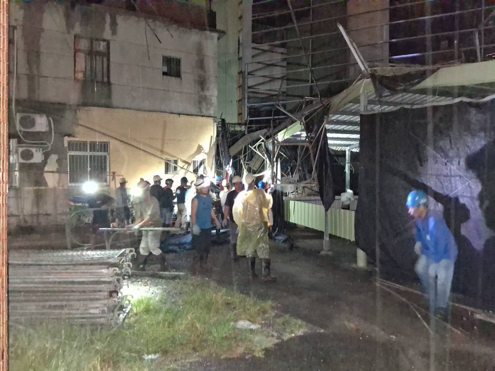 旗津雷雨致鷹架壓線　台電高雄區處3小時內復電3,226戶僅1戶待修