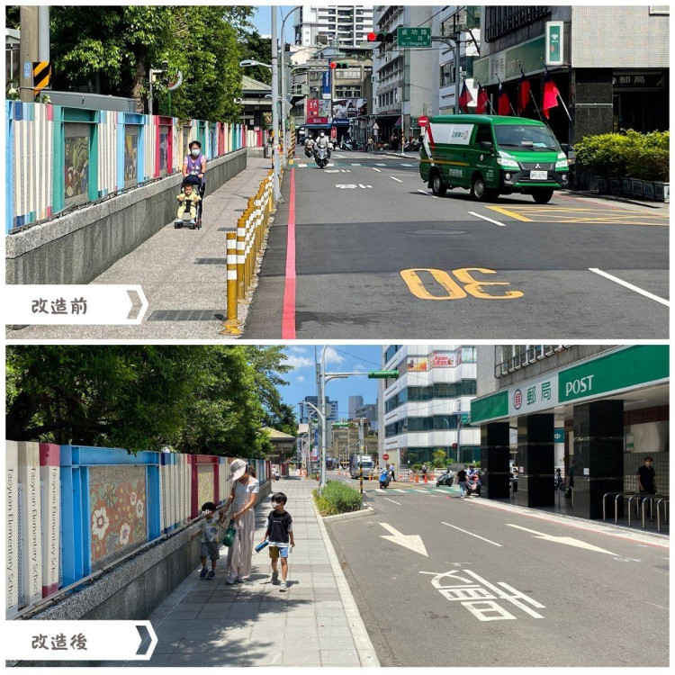 準備開學! 桃園國小串聯七七藝文町藝文通學步道變大了 學童安心上學