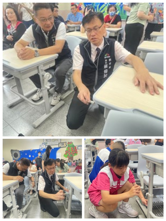 中市校園設備大升級  教育局長視察可調式課桌椅配置情形