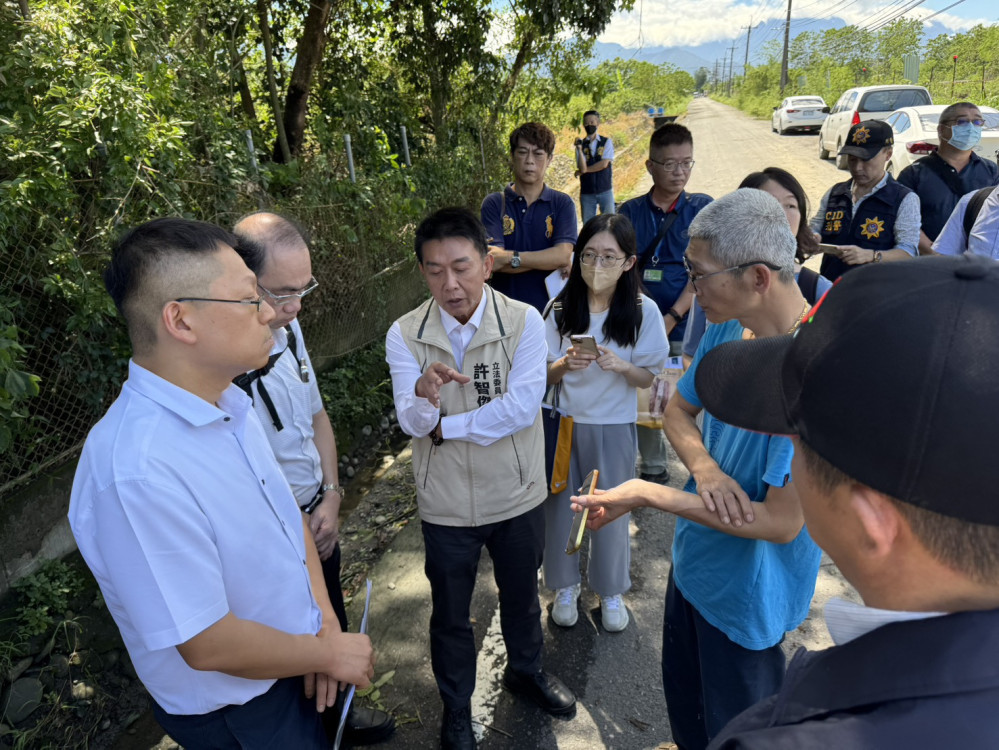 許智傑率7單位聯合會勘  美濃盜採土石案