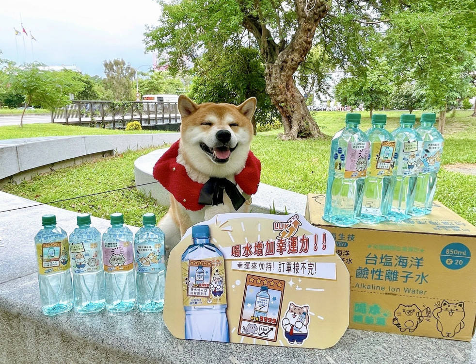 台塩海洋鹼性離子水×柴語錄超萌開賣 喝水補「柴」氣！