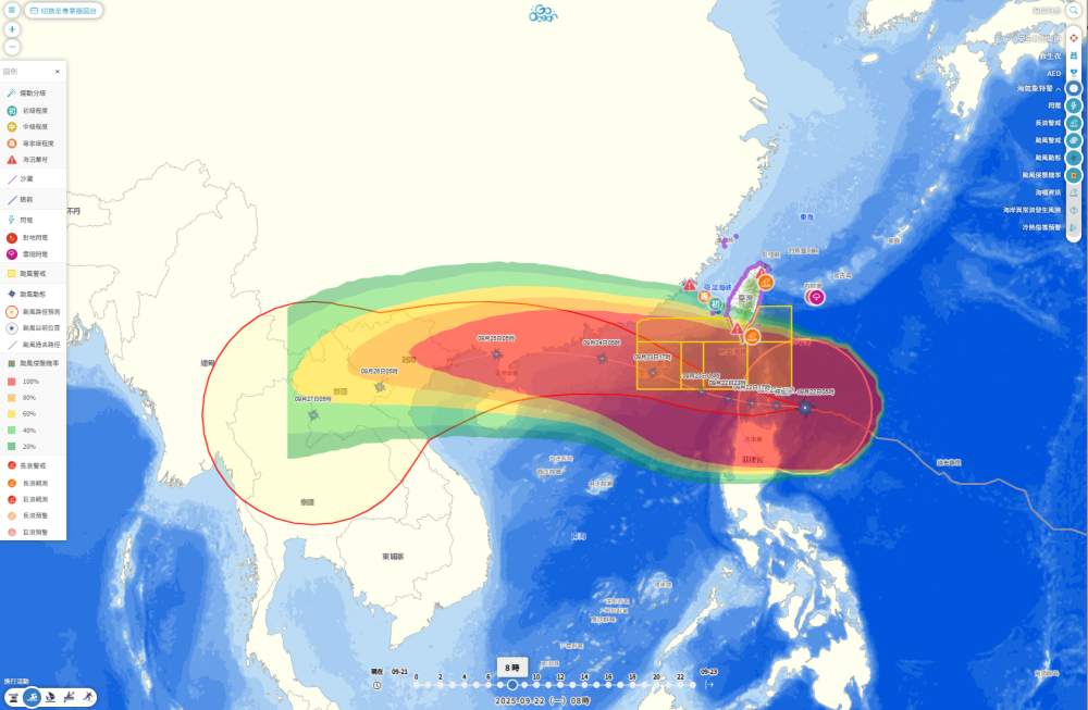 國海院GoOcean平台顯示颱風「樺加沙」路徑   籲海域遊憩風險不可輕忽