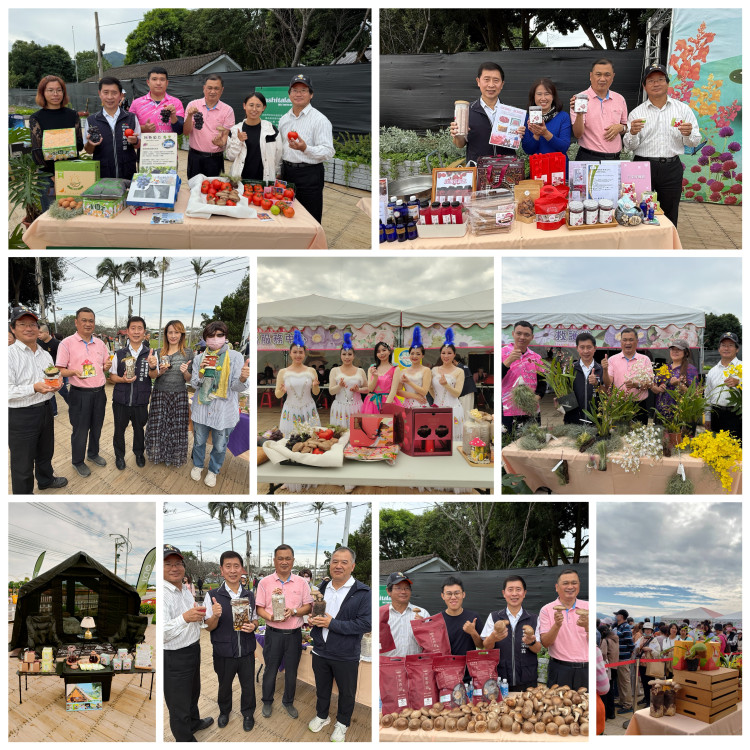 花海花毯節人氣旺、在地特產500條杏鮑菇香腸免費送   橘色波斯菊、紅色百日草、本週大爆發