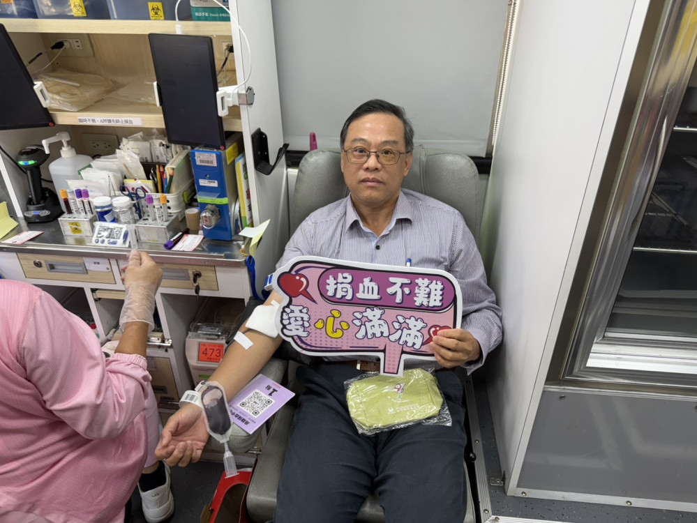 中油大林煉油廠捐血活動  林文祥率先捲袖捐熱血