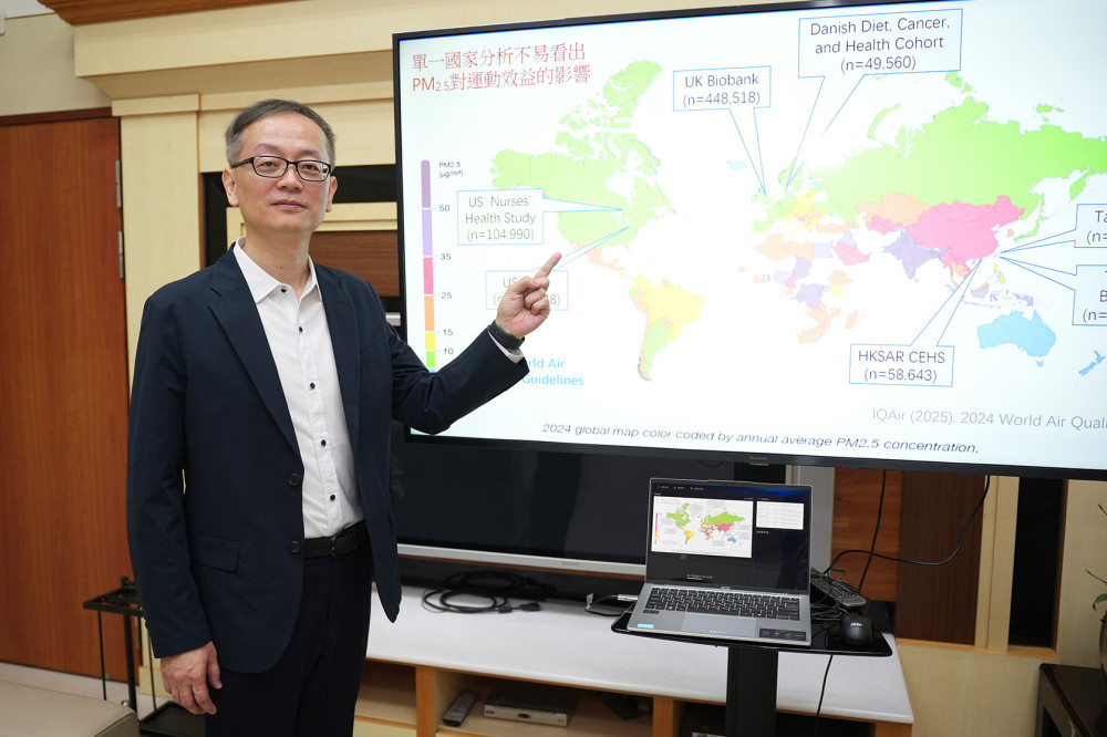 興大主導跨國研究獲全球高度關注   證實長期PM2.5超過25μg/m³   讓運動的健康效益「打折」