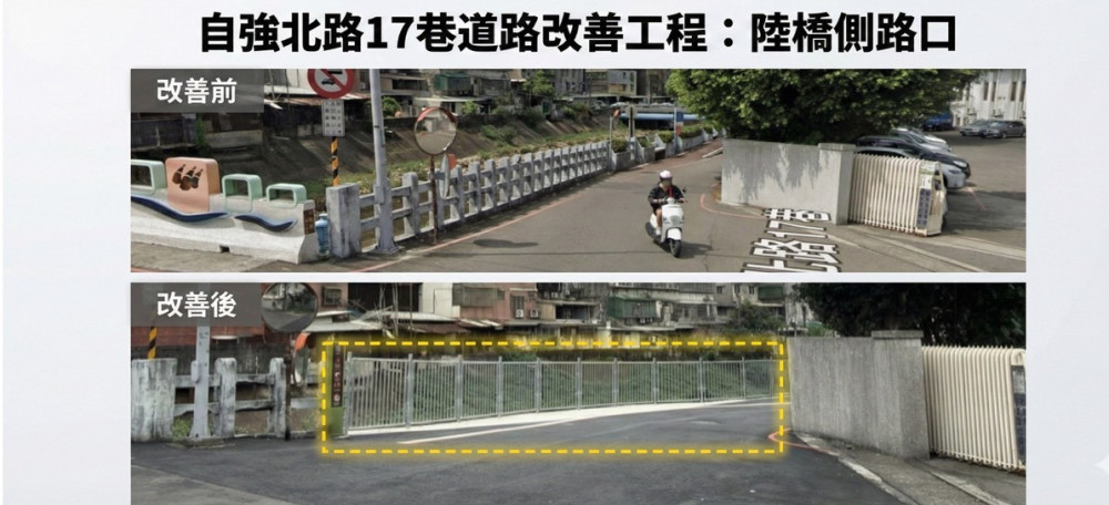 桃園龜山區自強北路17巷道路改善工程完工 改善交通瓶頸