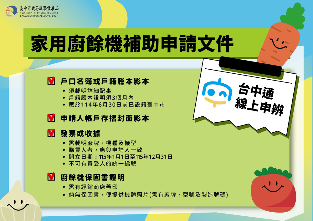 臺中家用廚餘機補助首日開跑2小時即破千件　市府即時啟動分流機制因應