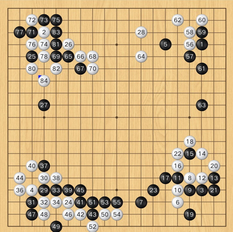 白棋像是一堵密不透風的牆--圍棋棋局欣賞（黑白子/觀戰）