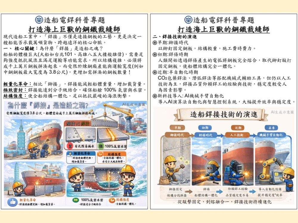 造船電銲有多關鍵  台船公司圖卡帶你秒懂焊接現場