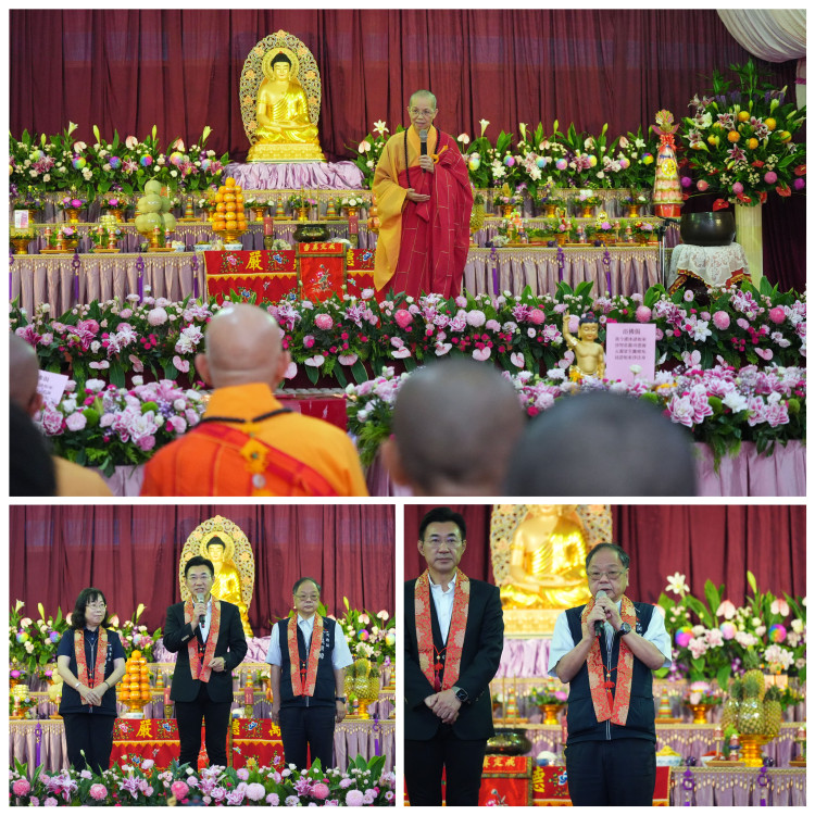 大台中佛教會浴佛祈福大會登場 上千信眾共沐佛恩 民政局長祈願市民幸福安康