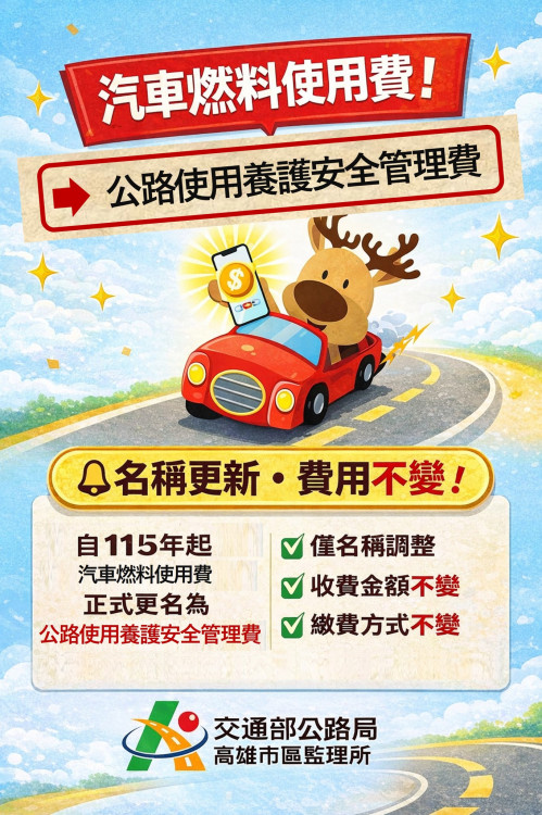 車主注意！汽燃費更名　繳費方式一次看懂