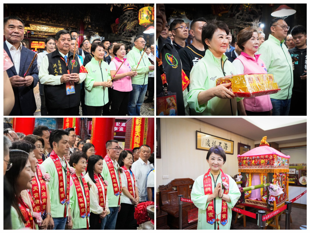 「粉紅超跑」白沙屯媽祖徒步北港進香啟程   盧秀燕赴拱天宮恭請登轎  祈願兩岸和平、台灣安全