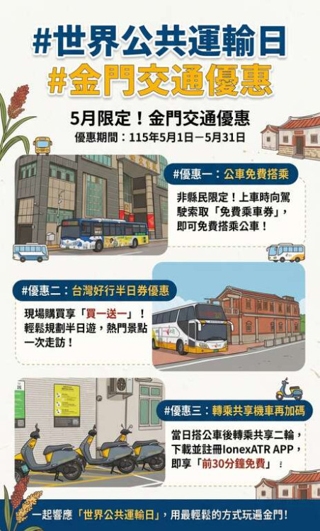 金門因應51陸客旅遊熱潮 推17項觀光大Fun送