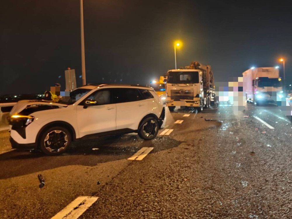 疑安全距離不足！國道8號三車事故2人輕傷送醫