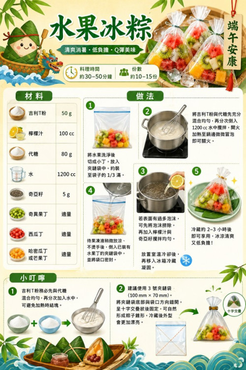 端節「粽」夏新食感！安南醫推高纖水果冰粽 減熱量負擔