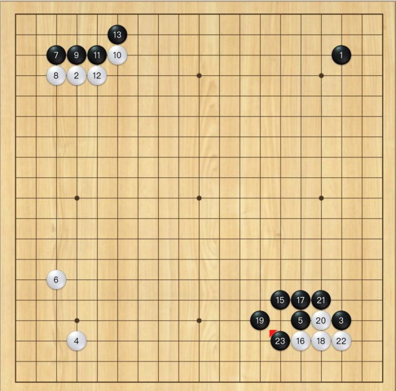 白棋中盤卓越的治孤實力成功抵擋住黑棋的猛烈攻勢