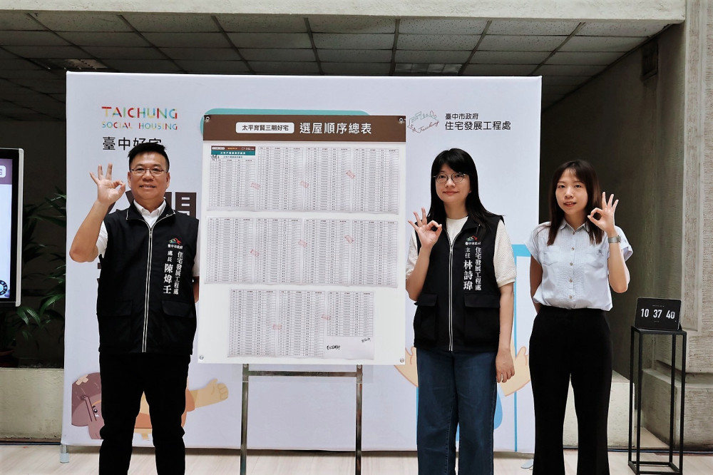 中市南屯建功5號、太平育賢3期、烏日高鐵好宅3案聯合抽籤結果出爐！621戶預計9月入新厝
