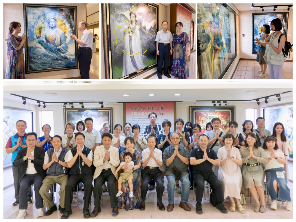 「靈境畫影神祇之美」丘璦珍創作展登場  萬和宮洋溢溫馨感恩