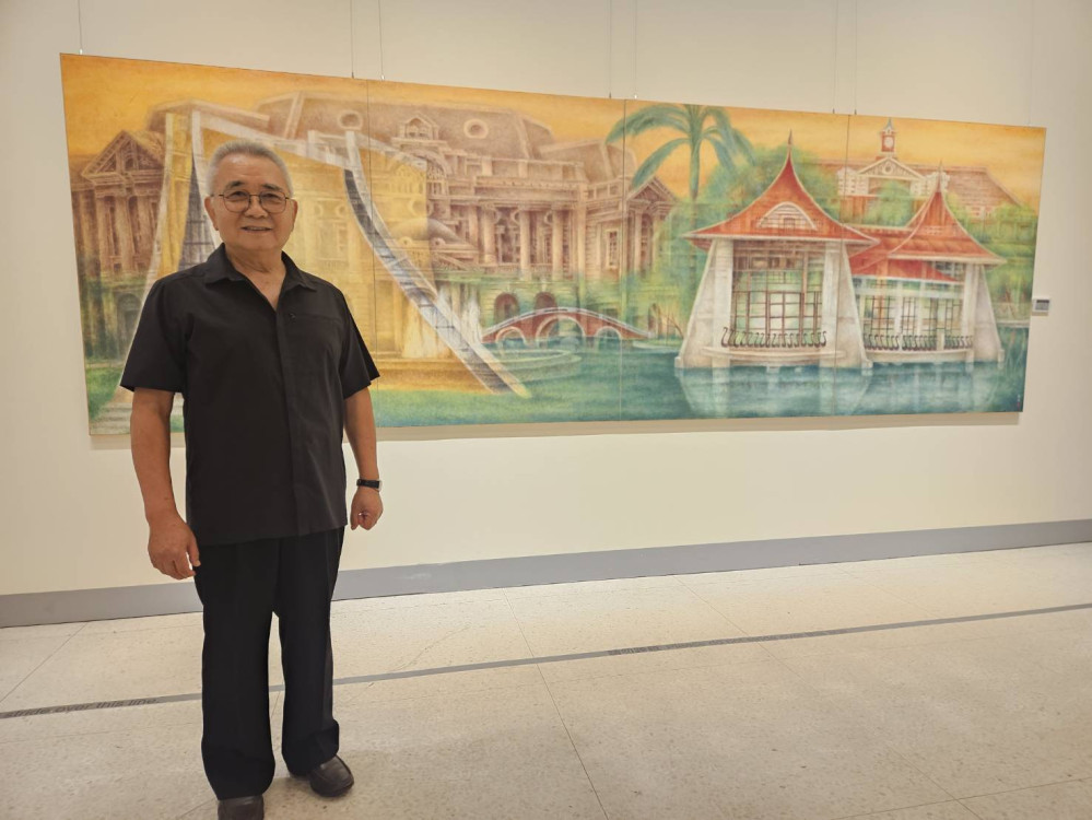 化點成線  點亮膠彩半世紀！  簡錦清個展 近20件作品中市首度公開