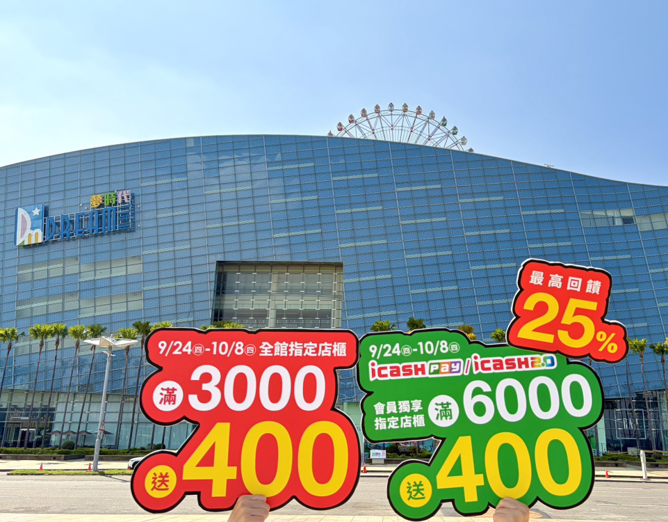 夢時代「超強週年慶」滿3000送400、家電美妝優惠與爆紅甜點一次收