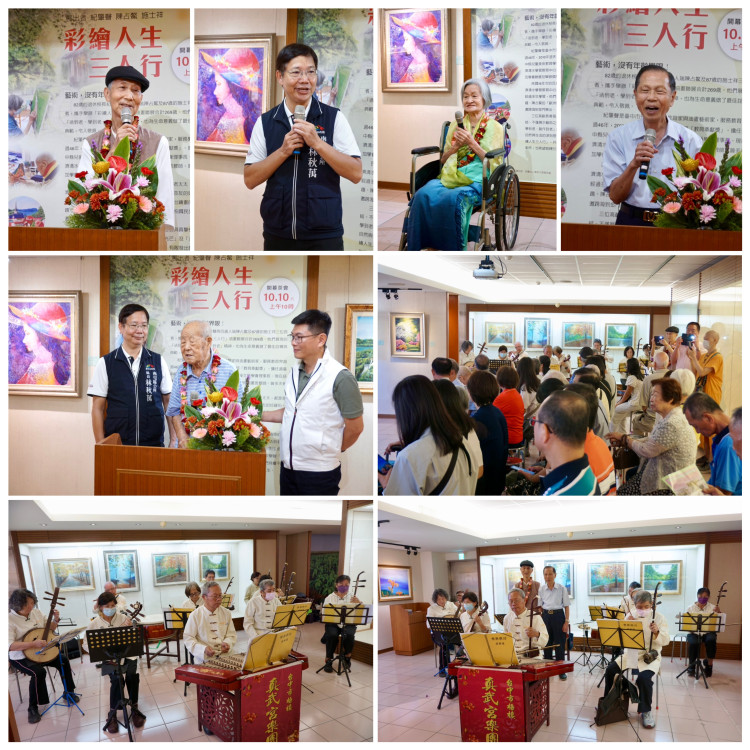 3位高齡長者油畫聯展雙十開幕 音樂＋藝術饗宴 萬和宮熱鬧非凡